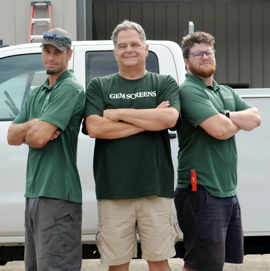 Our family-owned company is operated by Jim, Joyce, Joe and Ben Malik who have been servicing the screening industry in North Georgia since 1984. Jim started his screening business with a pickup truck and a ladder. Over 10 years ago, Gem Screens added the EZE Breeze Porch Enclosure system to their inventory and have enjoyed creating finished outdoor living areas in Cherokee, North Fulton, Forsyth, Dawson, Pickens, Gilmer, Fannin counties.